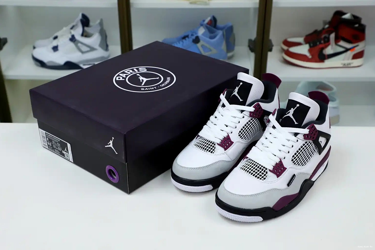 X JORDAN JORDAN AIR 4 SAINT-GERMAIN 'BORDEAUX' PARIS Kimikick RETRO AIR 0727